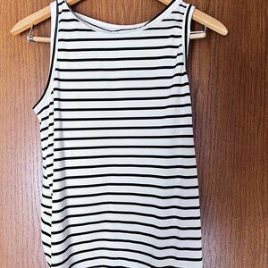 Striped Sleeveless Tank Top - White/Black